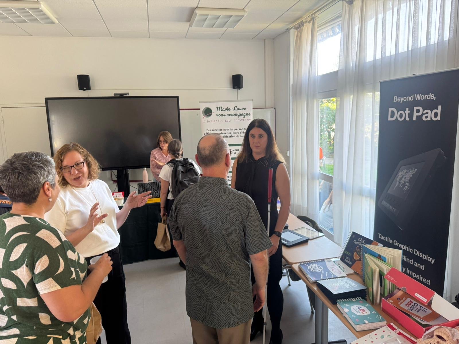 Alison and Claire from the Dot team exhibiting at a recent event in Paris, France